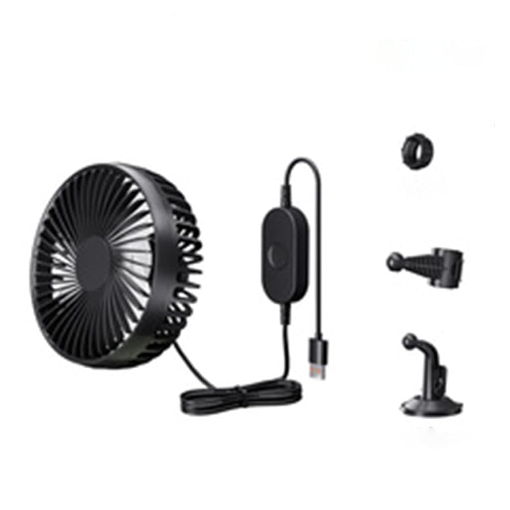 STHIRA® 2 in 1 USB Fan for Car Back Seat, Headrest Mounted 5V USB Mini Fan with 3 Speed, Rotatable