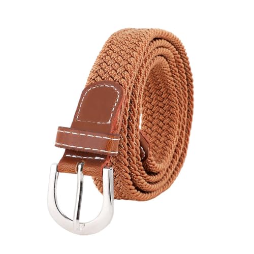 ZIBUYU® Nylon Woven Women&Men Belts, No-Hole Elastic Belt for Women Jeans, Pin Buckle Design Durable Fashion Accessory, for Daily Casual&Formal (Length 100cm)