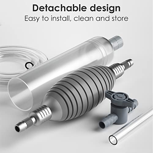Qpets® 2.6M Manual Fish Tank Cleaner Siphon Gravel Hand Pump Drain Aquarium Cleaning Tool Pipe 3PCS
