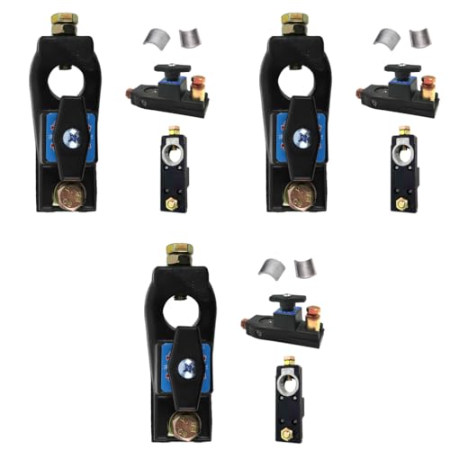 STHIRA® 12/24V Battery Disconnect Mechanical Switch Prevents Drain Maintenance Manual Cut-Off For Vehicles Trucks Motorcycles 8 Way RVs Boats Black 3PCS
