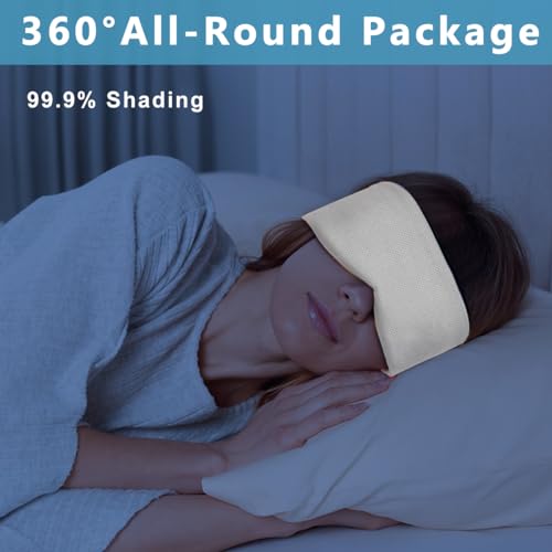 HANNEA® Eye Mask For Sleeping, Blackout Noise Reduction Sleeping Eye Mask Soft Eye Cover for Sleep Cute Blindfold for Sleeping Comfortable Cotton Eye Cooling Mask Travel Accessories For Men Women