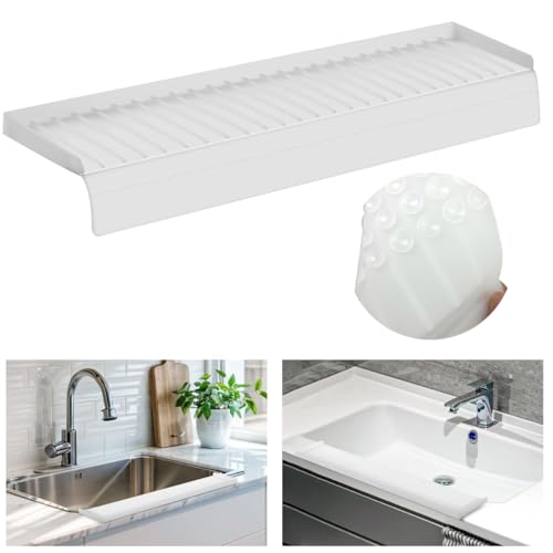 HASTHIP Silicone Sink Edge Protector Splash Guards, Fleixble Cuttable Kitchen Sink Splash Guard Kitchen Sink Countertop Protectors from Scratches, Stains, Splashes (4x20 inches)