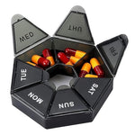 HANNEA® Weekly Pill Organizer, Pill Holder Box 7-Sided Portable Vitamin Holder Box Pill Organizer Medicine Planner