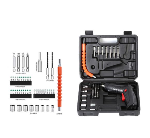 Serplex® 47 Piece Electric Screwdriver Set, Swivel Handle, Electric Screwdriver, Portable Screwdriver Cordless Screwdriver Kit Electric Screwdriver Set with Full Size Screwdriver Bits & Adapters
