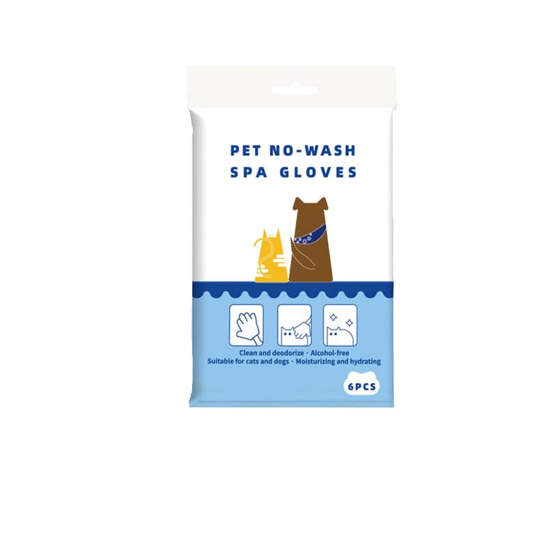 Qpets® Pet Glove Wipes for Dogs Cats 6Pcs
