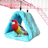 Qpets® Winter Birds Nest, Bird Cage Big Size Plush Bird Beds Nests Shed Cage for Birds, Suspended Bed Hammock Hideaway Place Parrot Cage for Parakeet Cockatoo Lovebird (L24*W15*H18CM)