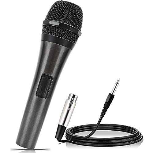 ZORBES® Dynamic Karaoke Cardioid Microphone with 10ft Cable, Smart Noise Reduction, Metal Handheld Mic Compatible with Karaoke Machine/Speaker/Amp/Mixer for Karaoke Singing/Speech/Stage/Performance/Podium