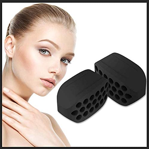 MAYCREATE 2 Pcs Small Jawline Exerciser for Women & Men, Jaw Trainer Jawline shaper jaw Workout, Double Chin Reducer, Face Slimmer and Neck Toning, Define Your Jawline (Black)-4th Gen