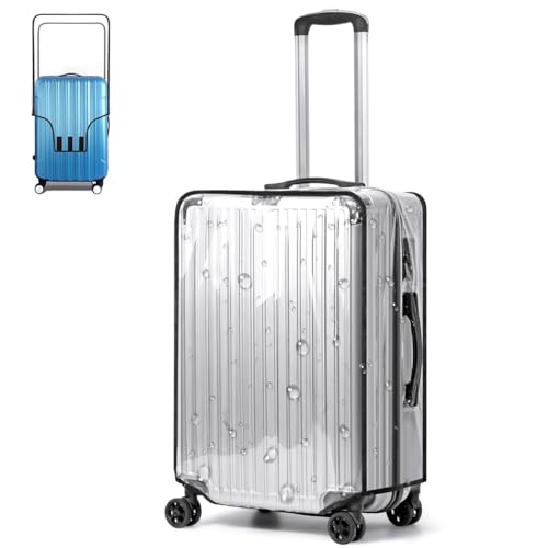 ZIBUYU® Suitcase Covers for Trolley Suitcase Transparent PVC Trolley Bag Cover Waterproof Dustproof Luggage Cover Reuseable Luggage Covers for Trolley Suitcase - 24 Inch