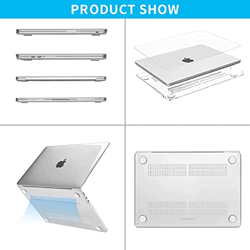 HASTHIP® MacBook Air 13.6 Inch Case for M4 A3240 M3 M2 with Clear Hard Shell Cover & Verilux 6-in-1 USB C Hub 4K HDMI SD/TF Card Reader Combo for Journaling, DIY, Scrapbooking, Planners