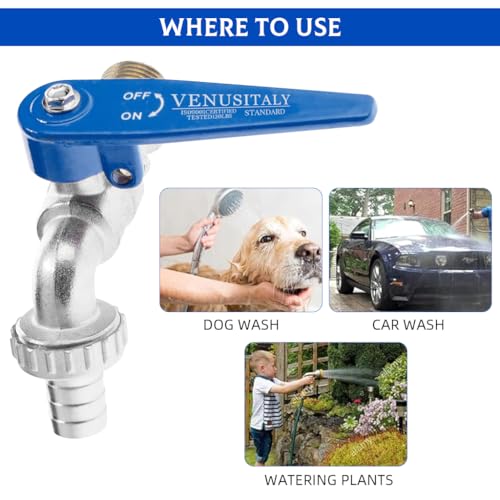 HASTHIP® Tap with Lock 1/2 Thread Water Lockable Faucet for Outdoor Spigots Garden Home Not with Pad or Keys 2PCS