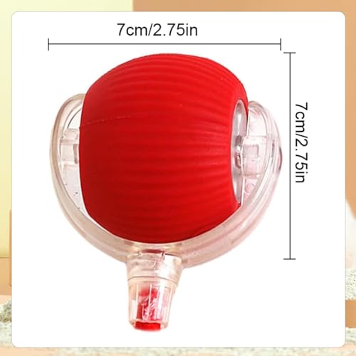 ZIBUYU® Rolling Ball Interactive Cat Toys, Electric Toys for Dogs Rolling Ball with Speedy Tail Rope, Smart Automatic Moving Chase Ball with USB Rechargeable&Adjustable Speed for Dogs&Cats Pets(Red)