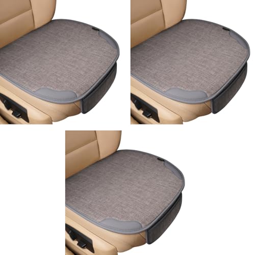 STHIRA® 50 * 50cm Linen Seat Cover for Car Easy-Clean Universal Fit Cushion Durable Non-Slip Ideal for Daily Use Long Drives 3 PCS