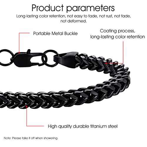 ZIBUYU Hand Bracelet for Men Stylish Stainless-Steel Bracelet for Men Chain Bracelet for Boys Curb Chain Fashion Bracelet Gift for Boys & Men, 8.2