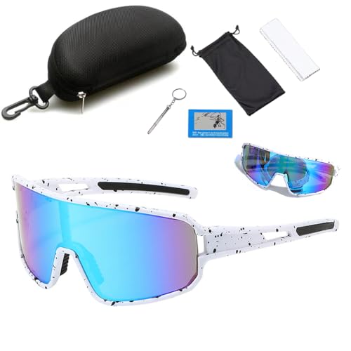 Proberos® Sunglasses Men Polarized Sunglasses for Mens and Womens,Black Retro Sun Glasses Driving Fishing UV Protection Fishing Cycling Mountain Bike Baseball Sunglasses with UV Protection（Blue）