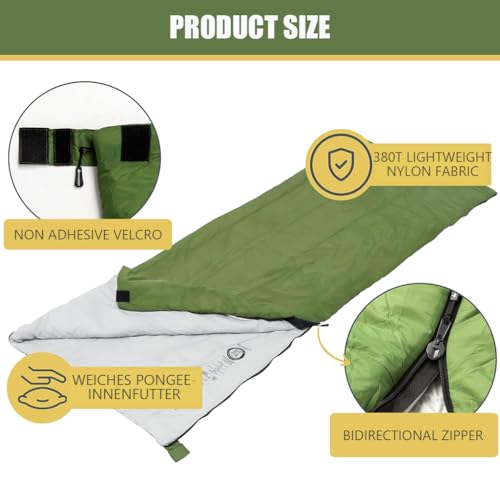 Proberos Camping Sleeping Bag, Ultralight Cotton-filled Thermal Sleeping Bag for Outdoor -3­°C-15­°C Temp, Thermal Sleeping Bag Travel Accessory for Camping, Hiking, Trekking, 75x190cm