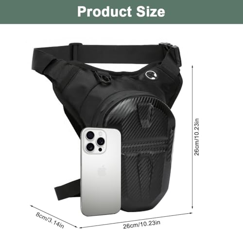 STHIRA® Motorcycle Waist Drop Leg Bag -Waterproof Hard Shell Storage Bag Double Layer Zippered Waist Leg