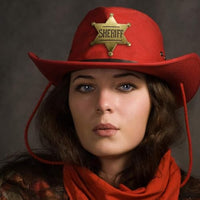 Venzina® Star Badge Lapel Pin Sheriff Badge Star Pins Brooch 2.6in Zinc Alloy Cowboy Hat Badge Kids Rewards Gift for Veterans Day Theme Party Costume Decor