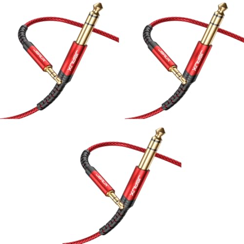 JSAUX® 3.5mm to 6.35mm Aux Cable 1/4 Male 1/8 TRS Bidirectional Stereo Audio Jack 4FT Guitar iPod Laptop Home Theater Devices Speaker Amplifiers 10FT 3PCS