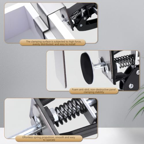 Serplex® Woodwork Clamp Drawer Front Mounting Jig Self-Adapting Cabinet Installation Stainless Steel Panel Alignment Tool Woodworking Assembly for Closet 3PCS