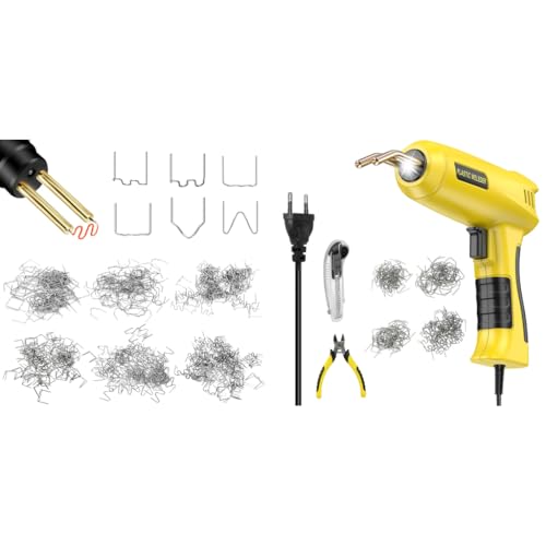 Serplex® Plastic Welder 200W Hot Stapler Gun Kit with Light, 600PCS Staples, 6 Types for Car Bumper, Plastic Crack Repair, DIY Crafts, Welding, Journaling, Planners, Scrapbooking Combo Set