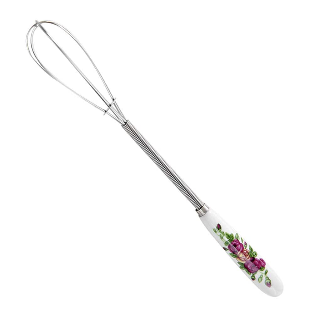 SANNIDHI 7 inches,1Pcs Stainless Steel Mini Whisk Set for Kitchen with Ceramic Handle