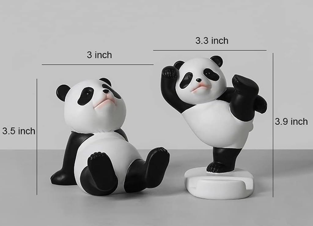 ZIBUYU® Phone Stand Desk Accessories Resin Panda Figurines Home Decor Decorative Tabletop Ornaments Cute Phone Holder