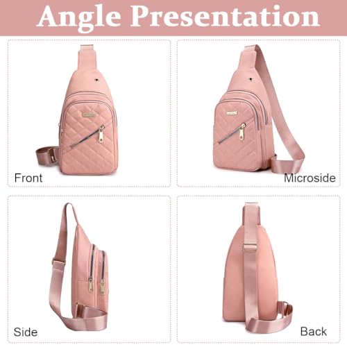 PALAY® Crossbody Bag for Women Sling Bag for Women Crossbody Bag for Women Phone Bag Oxford Cloth Stylish Pink Chest Bag Versatile Fashion Sling Bag Travel Shoulder Bags