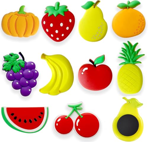 HASTHIP® 10pcs Cute Fruit Refrigerator Magnets for Toddlers, Rotundity Magnets for Babies Ages 3＋Gift-Multicolor