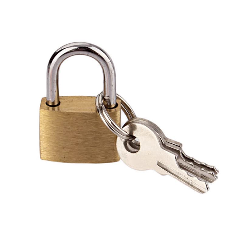 HASTHIP Heavy Duty Mini Padlock for Suitcase and Cabinet with Copper Lock Core and 3 Keys