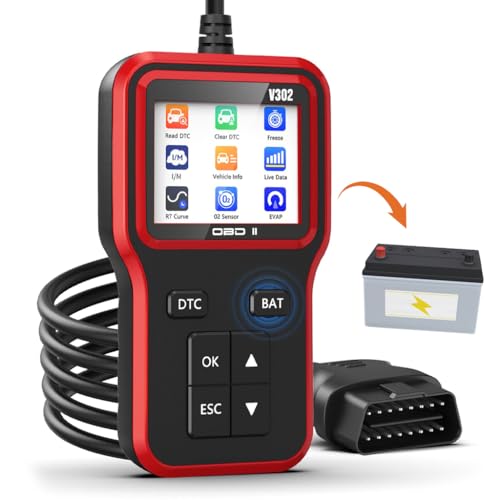 STHIRA® OBD2 Scanner with Upgrade Battery Tester - Diagnostic Tool for Cars That Check Engine Light & Emissions Readiness Read and Clears Vehicle Error Codes