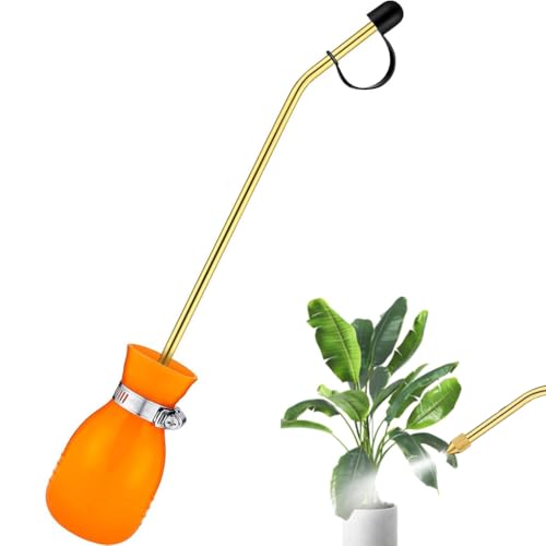 ORTIZA® Silicone Powder Sprayer - Manual Diatomaceous Earth Duster - Garden Spray Bottle With Long Brass Nozzle/Cap - Multi-Purpose Applicator for Gardening Pest Control
