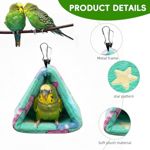 Qpets® Birt Nest for Cage Hanging Plush Bird Nest Winter Warm Bird Hammock for Cage Bird Cage Bird Nest Small Pet Bed for Parakeet Budgies Cockatiels Lovebird Cockatoo Finch