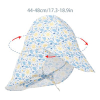 SNOWIE SOFT® Baby Sun Hat for Kids Floral Print Beach Hat for Baby with Neck Flap, Summer UPF 50+ Sun Protection Baby Cap with Adjustable Chin Strap, Windproof Baby Caps 1-3 Years Baby Shower Gifts