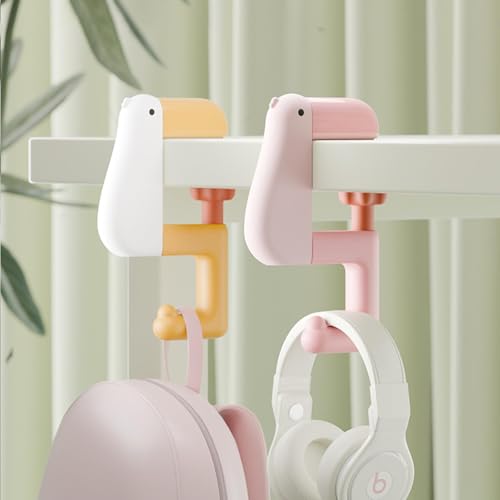 HASTHIP® Portable Duck Shaped Detachable Non-Slip Folding Table Hook – No Drill Purse Hanger & Bag Clamp for School/Office Desk Storage & Organization