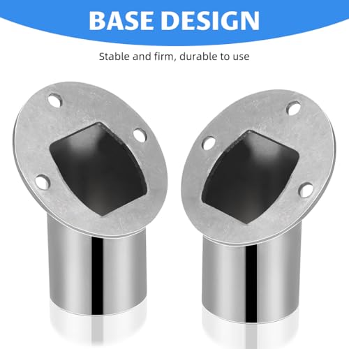 HASTHIP® Stainless Steel Handrail Fitting Handrail Bracket, 2.5mm Dia, Flange Base with Mounting Holes, Handrail Base Fitting for Stair & Balcony, Pack of 4