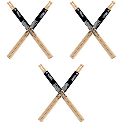 HASTHIP® 7A Drum Sticks Maple Drumsticks, 2 Pair 15.5inch Drum Sticks Set, Wood Drumsticks Drum Accessories for Adults & Youth, Oval Wood Tip, Perfect for Pros and Beginners 3 PCS