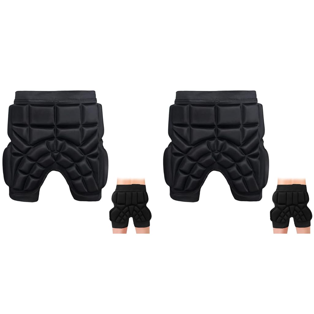 Optifit Children Sports Butt Pad for Ski and Skate with Soft EVA Foam | Black 2PCS