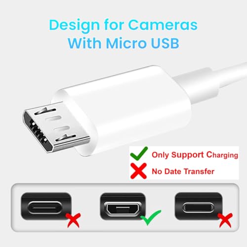 Verilux® 16.4Ft Micro USB Extension Cable A to Charging for Security Camera Compatible with Wyze Cam Pan Xiaomi Home EZVIZ Enabled Devices 3 PCS