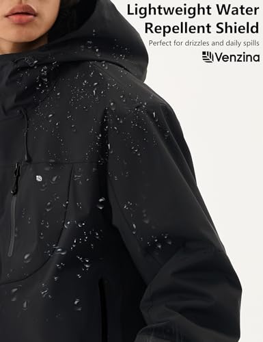 Venzina® Men's Waterproof Rain Jacket-Lightweight Windbreaker with Color Block Design, Breathable for Urban Outdoor, Daily Commuting I Fashion Unisex Couple Jacket, Peacock Blue-L