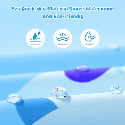 SNOWIE SOFT® Hooded Raincoat for Kids Wide Brim Raincoat for Kids 5-7 Years EVA Student Kids Rain Coat for Girls with School Bag Rain Cover Unicorn Dinosaur Print Recommended Height 115-130cm 3 PCS