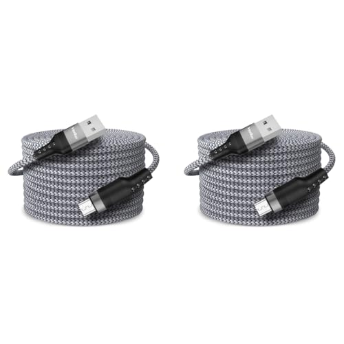Verilux® 10Ft 3M Micro USB Cable 5V 2A Fast Charging 480Mbps Data Sync Nylon Braided for Phone Tablet Port Enabled Mobile 2PCS