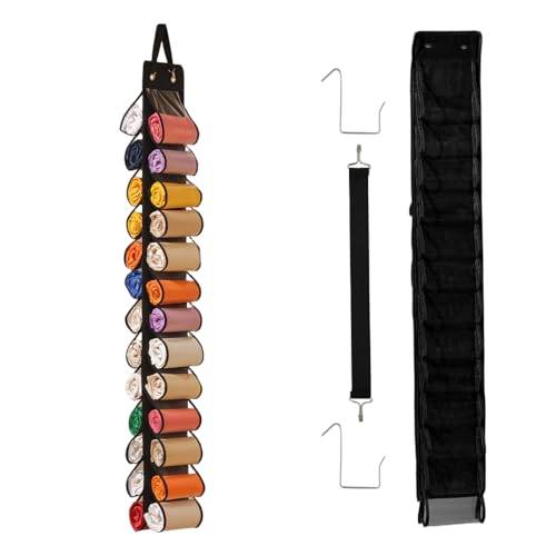 HANNEA® Hanging Wardrobe Organizer 26-Pocket Clear Hanging Organizer for Quick-dry Tops, Fitted Shirt, Vest, Sport Bra, Yoga Pants, Leggings