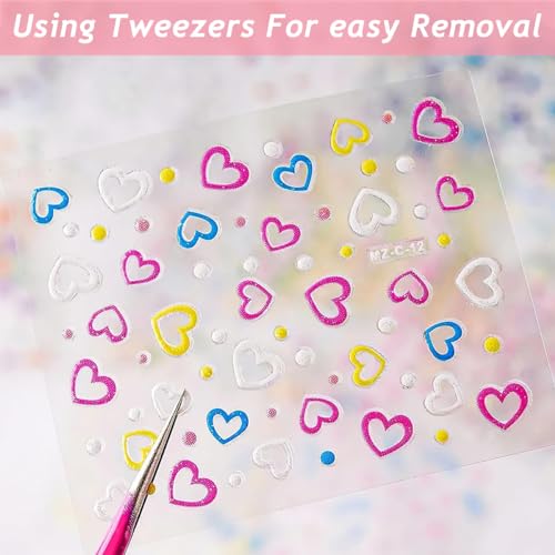 MAYCREATE® Mini Flower Nail Art Stickers 30 Sheet Mini Colorful Daisy Nail Art Stickers for Extension Self-Adhesive Embossing Flower Embellishments DIY X3