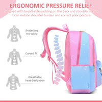 PALAY® School Backpack for Girls Large School Backpack for SchoolGirls 6-12 Years Old Colorful Gradient Pink Fashion Primary Schoolgirls Backpack School Gift, Christmas Gift Rakhi Gift