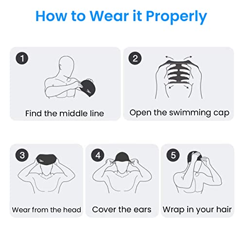 Proberos® Swimming Cap for Boys Girls Waterproof Silicone Ideal for All Head Shape Kids Age 3-14 3 PCS