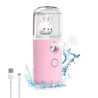 ELEPHANTBOAT® Pink Facial Nano 30ml Portable Mini Facial Nano Face Mist Spray Machine,Cartoon Bunny Design & USB Rechargeable for Facial Moisturizing and Skin Care