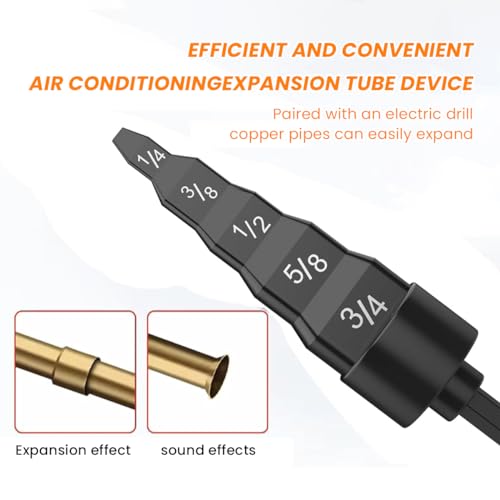 Serplex® 5 in 1 Swaging Tool 3.9 Inches Carbon Steel Sweding Tool 1/4'', 3/8'', 1/2'', 5/8'', 3/4'' Copper Pipe Swage Copper Tube Expanding Tool Pipe Tool