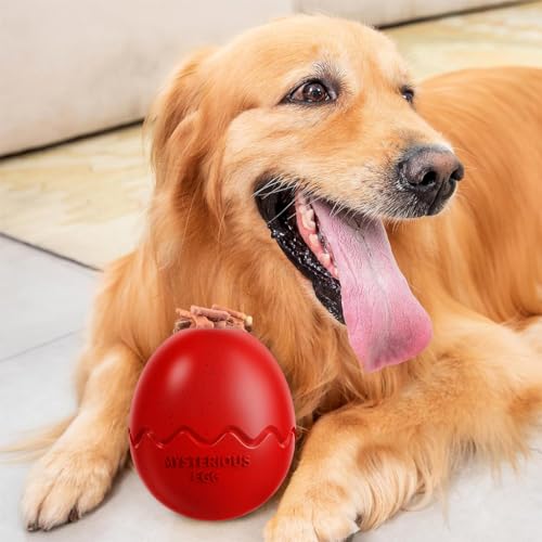 Qpets® Ball Toy Dog Toy Slow Feeding Toy Dog Chew Toy Licking Toy Durable Rubber Egg Toy for Dog TreatsToy for Small, Medium Dog Up to 16kg