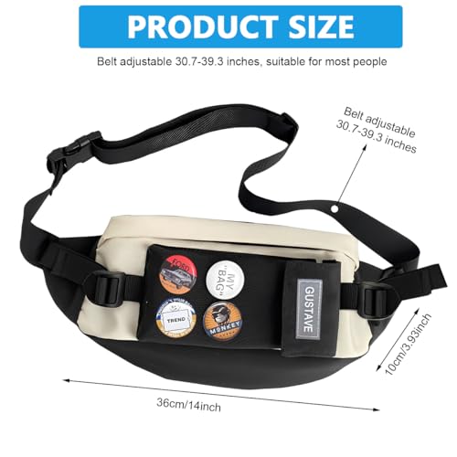 GUSTAVE® Waist Bag with Removable Water Bottle Bag Sport Waist Pack Multicompartment Sling Bag Adjustable Quick Release Waist Belt Fashion Waist Bag for Hiking, Walking, Camping, Fishing, Green